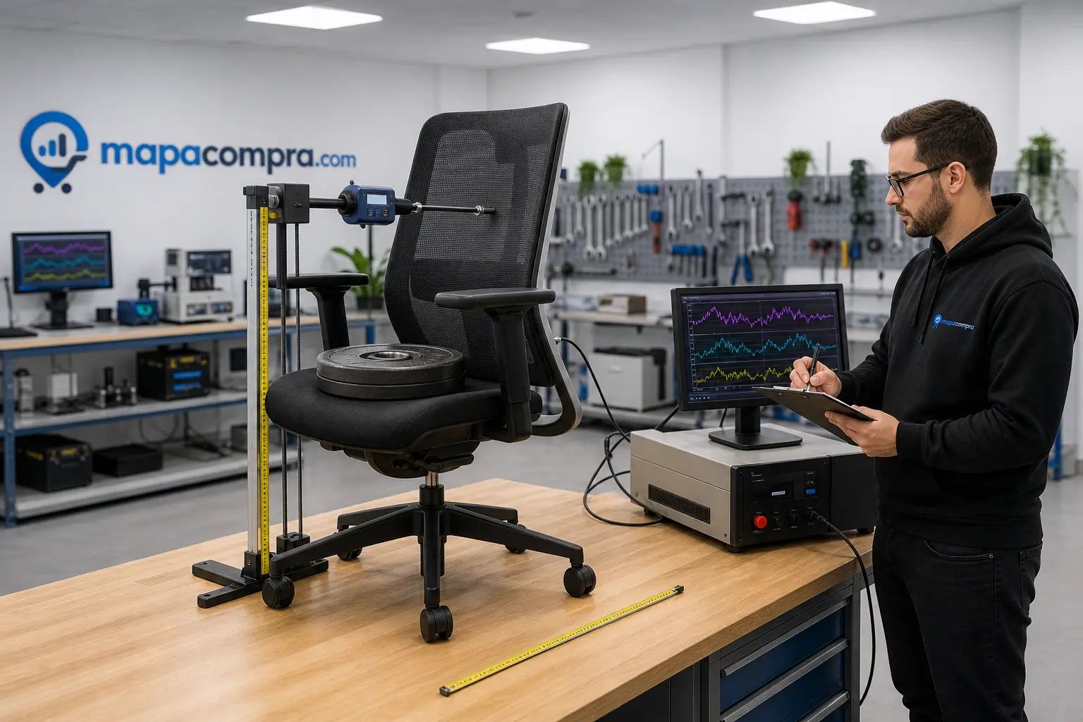 Montaje de medición para SONGMICS Silla de Oficina, Ergonómica: un montaje de medición adecuado con señal de p… – Imagen ilustrativa (generada por IA)