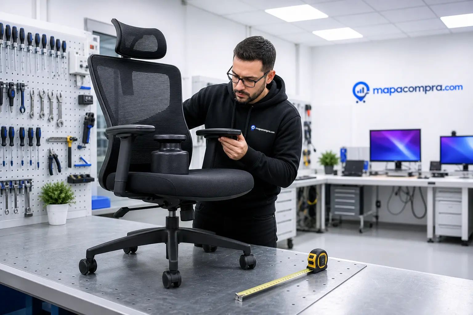 SONGMICS Silla de Oficina, Ergonómica en un uso cotidiano típico – Imagen ilustrativa (generada por IA)