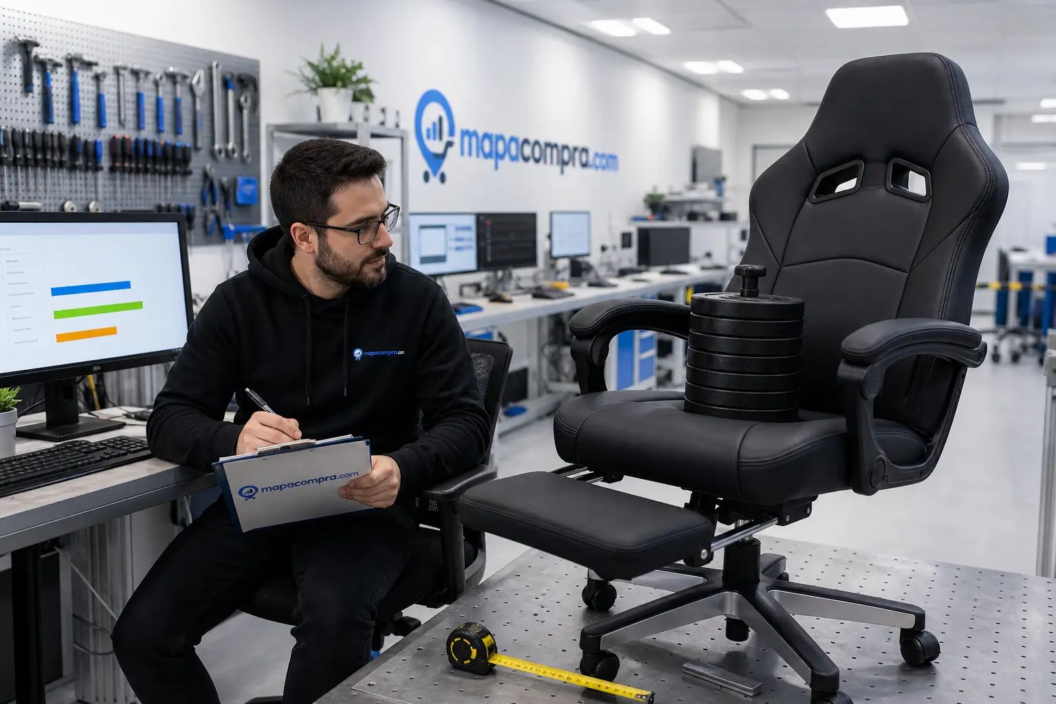 Evaluación de los puntos de control de GTPLAYER Silla Gaming Tela Ergonómica con el resumen de valoración – Imagen ilustrativa (generada por IA)