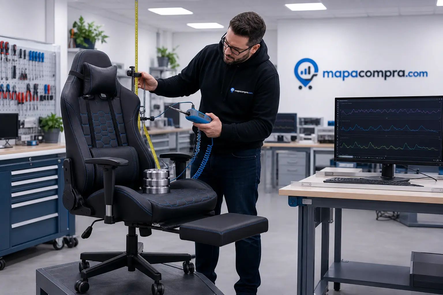 Montaje de medición para GTPLAYER Silla Gaming Tela Ergonómica: un montaje de medición adecuado con señal de p… – Imagen ilustrativa (generada por IA)