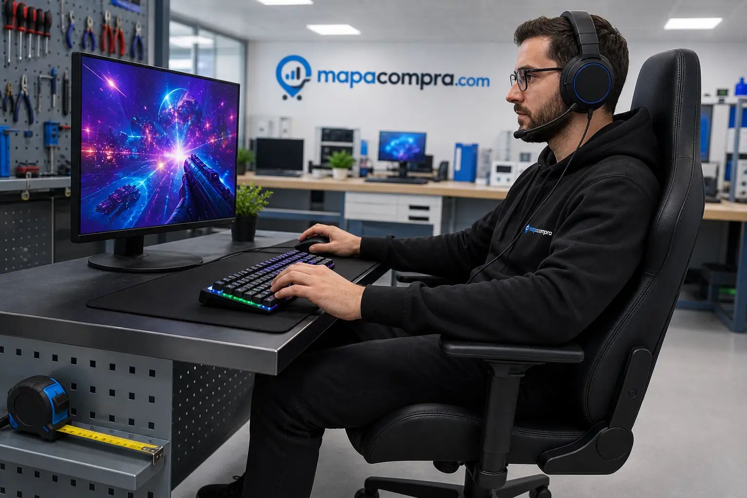GTPLAYER Silla Gaming Tela Ergonómica en un uso cotidiano típico – Imagen ilustrativa (generada por IA)
