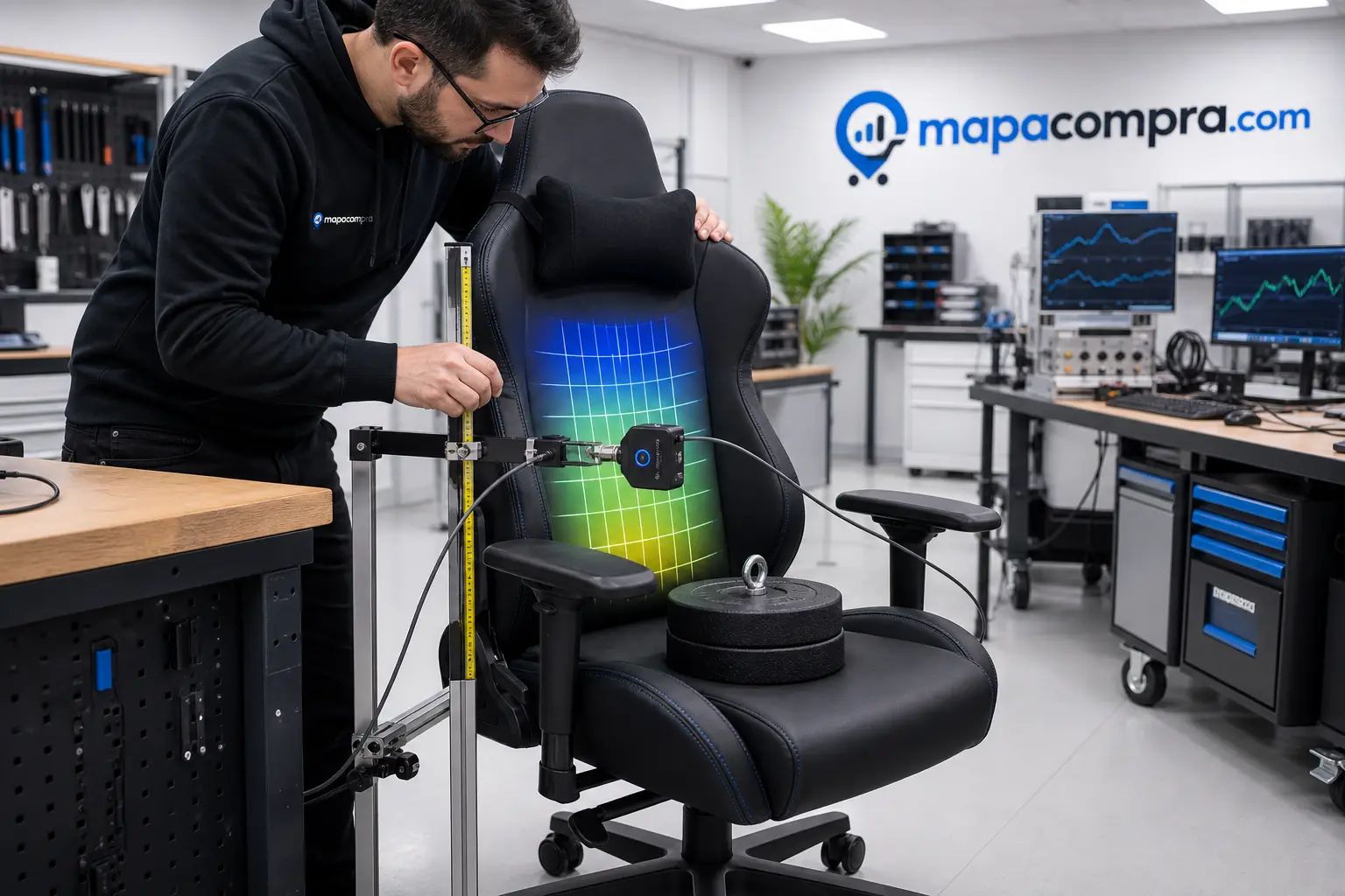 Montaje de medición para Vinsetto Silla Gaming Basculante: un montaje de medición adecuado con señal de prueba… – Imagen ilustrativa (generada por IA)