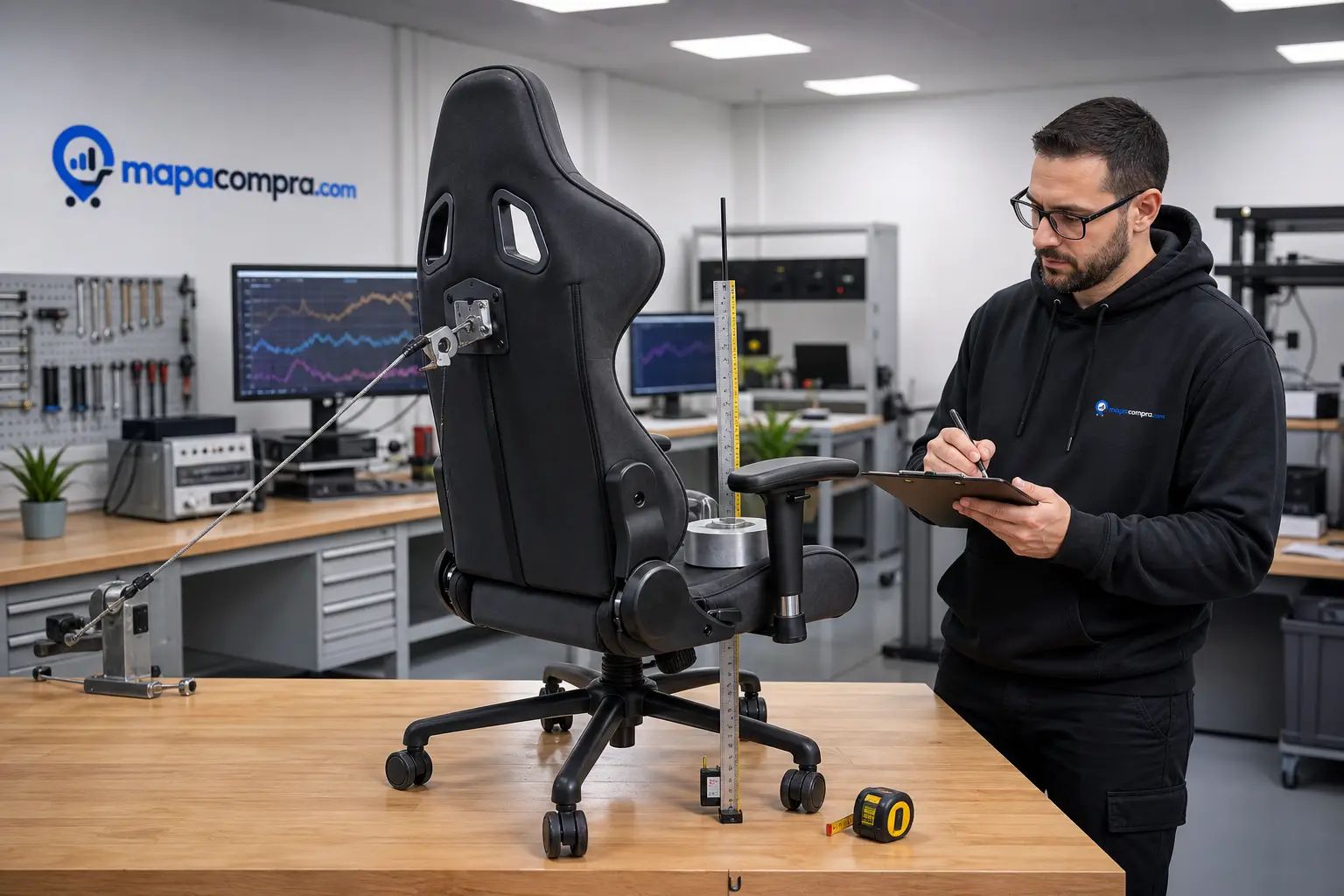 Montaje de medición para HOMCOM Silla Gaming con Altura: un montaje de medición adecuado con señal de prueba e… – Imagen ilustrativa (generada por IA)