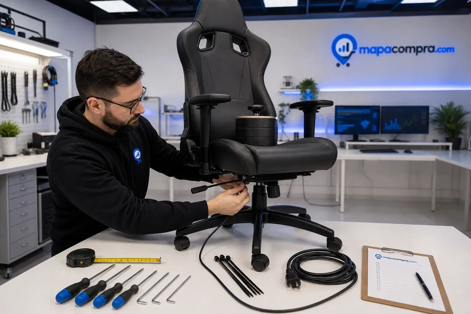 Puesta en marcha de Dowinx Silla Gaming Ergonómica: se preparan el montaje, las conexiones y los controles – Imagen ilustrativa (generada por IA)