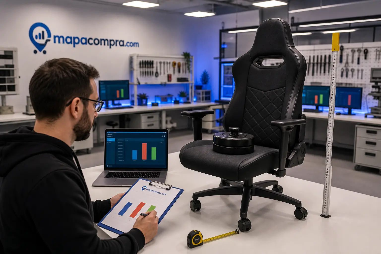 Evaluación de los puntos de control de Dowinx Silla Gaming Ergonómica con el resumen de valoración – Imagen ilustrativa (generada por IA)
