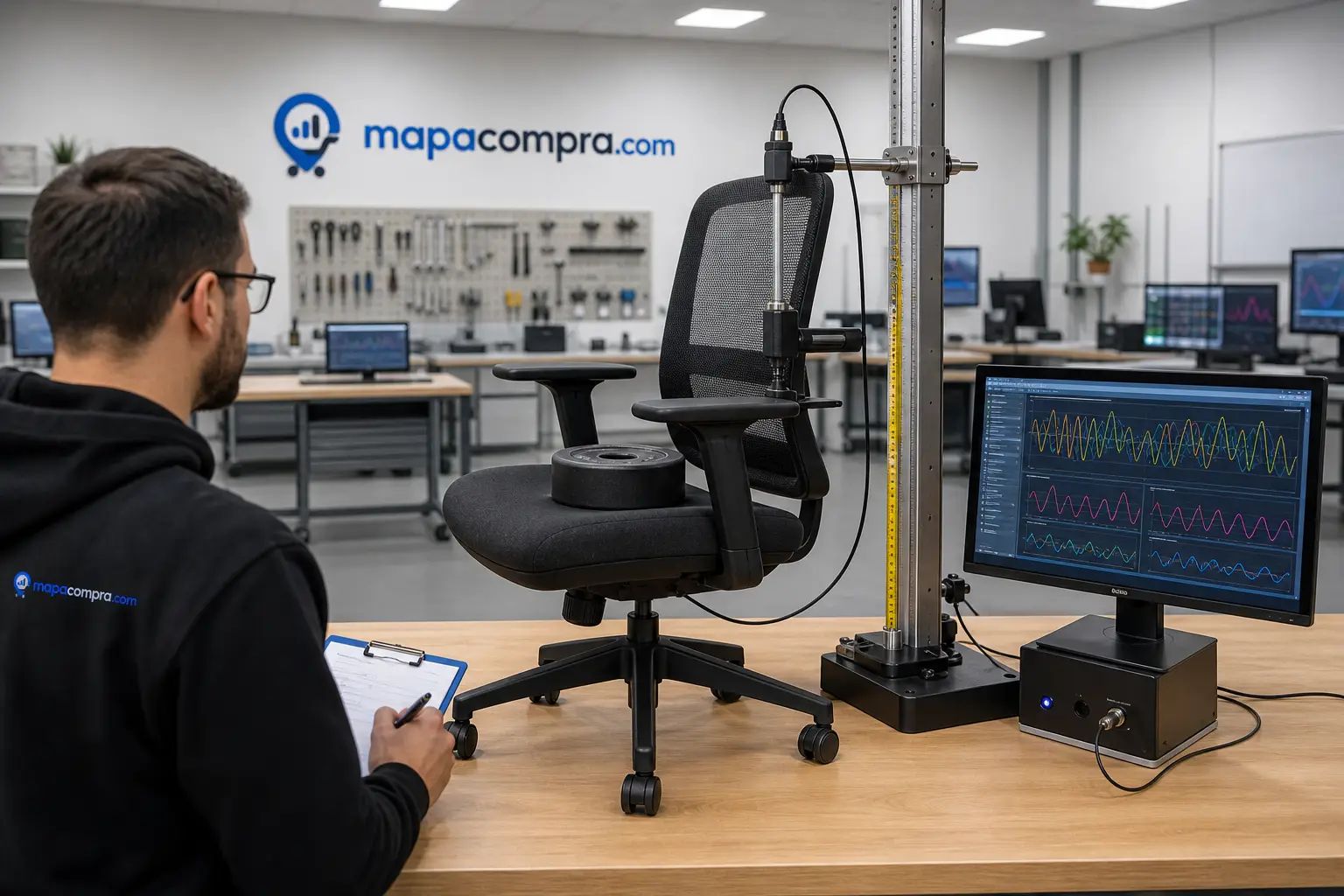 Montaje de medición para Yaheetech Silla de Oficina Ergonomica: un montaje de medición adecuado con señal de p… – Imagen ilustrativa (generada por IA)